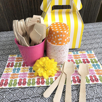 Trendz Biodégradable Compostable Jetable Dégustation Échantillonnage En Bois Mini Cuillère À Dessert pour Crème Glacée