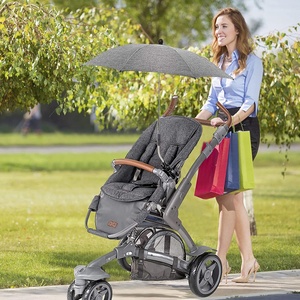 Parapluie de voyage portable bleu mini en polyester avec pince pour poussette bébé, vente en gros d'usine sur mesure - Product Image 1