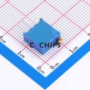 Résistance/potentiomètre réglable 3296W-202-LF, composant traversant (THT)-3P, 9,5x4,8 mm, résistance 2 kOhm, 10 %, 500 mW, 250 ppm/ ℃ - Product Image 2
