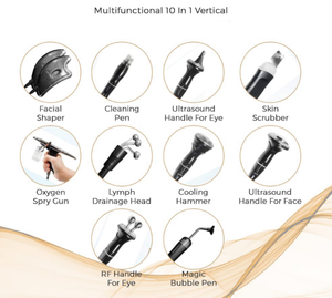 เครื่องดูแลผิวหน้าแบบไฮโดรเดอร์มาเบรชั่น 8-in-1 รุ่น Vertical Aqua Facial Peel Water พร้อมหัวดูด 10 หัว สำหรับลอกสีผิว ใช้ในเชิงพาณิชย์ สำหรับบริเวณรอบดวงตา - Product Image 2