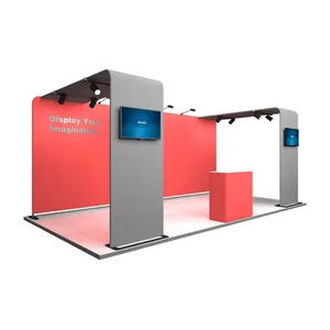 Vente en gros de nouvelles tendances ADMAX affichage portable pliable de tissu de tension de tube en aluminium stand standard 10x20 stand d'exposition