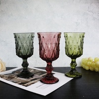 Verre à vin de mariage vintage sans plomb, orné de perles colorées, 200 ml (6,5 oz), vert, violet, gris, pour événements - Vente en gros