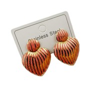 Boucles d'oreilles clous tendance en acier inoxydable plaqué or, bijoux géométriques émaillés pour femme, cadeau, fête, mariage