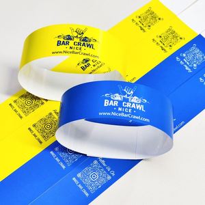 Pulsera de Seguridad Personalizada de Papel Sintético Tyvek, Resistente al Agua, a los Rayos UV y a Desgarros, con Código de Barras y Código de Identificación para Admisión a Festivales - Product Image 3