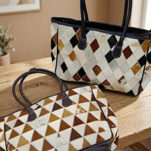 B.S INTERNATIONAL - Bolsos de Compras de Cuero Natural Hechos a Mano, con Cierre de Cremallera y Correa para el Hombro, Estilo Vintage, Ligeros - Product Image 5