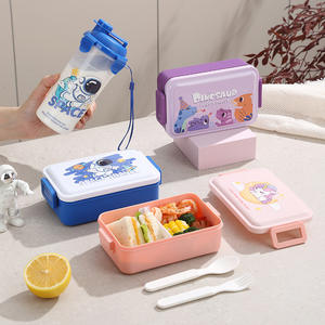 Boîte à petit-déjeuner rectangulaire portable en plastique sans BPA, écologique, compatible micro-ondes, 3 compartiments, chauffable, anti-fuite, pour une fraîcheur durable - Product Image 3