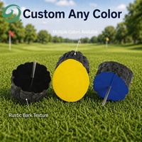 Marqueur de balle de golf de haute qualité, personnalisé, imprimé, réaliste, en bois, motif grain de bois, couleurs mélangées, marqueur de position de balle de golf