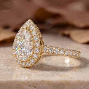 แหวนเพชรเม็ดเดี่ยวทรงลูกแพร์ CVD เพาะเลี้ยงในห้องปฏิบัติการ พร้อมใบรับรอง IGI สำหรับผู้หญิง แหวนเงินแท้ 925 ประดับเพชรเม็ดเล็กๆ รอบวง สำหรับงานหมั้น - Product Image 2