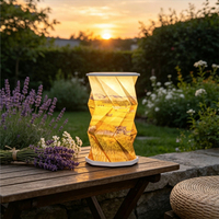 Ensemble cadeau d'anniversaire personnalisé, lanternes en papier pliables avec lumière, lampe de table rechargeable à intensité réglable au toucher, portable, pour chambre à coucher