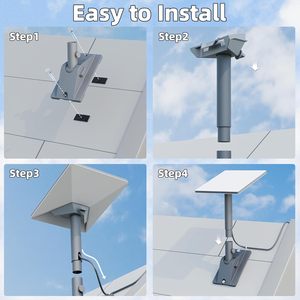 Support de montage en aluminium pour Starlink Mini, pivotant à 360°, réglage de la pente à 90°, support de toit étanche pour Starlink Mini, pour utilisation en extérieur - Product Image 6
