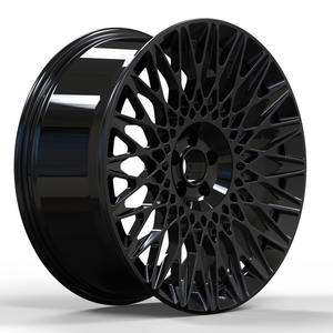 Cerchi in Lega di Alluminio Forgiato Nero Lucido da 17, 18, 19, 20, <span class=keywords><strong>21</strong></span> e 22 Pollici, Design a Raggi Classico, Garanzia di 5 Anni, Tipo Universale - Product Image 5