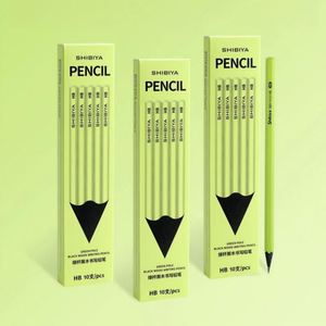 Crayons en bois noir avec corps vert, crayons promotionnels pour enfants, vente en gros, crayons de qualité supérieure en boîte avec logo personnalisé pour les écoles - Product Image 5