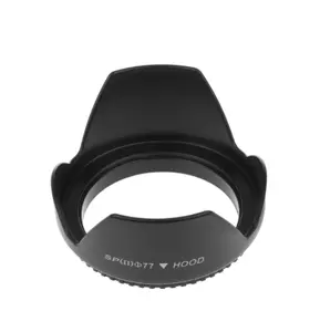 Tudung Lensa Penahan Matahari Kelopak Bunga Sekrup, Ukuran Besar 72/77/82 Mm untuk Kamera DSLR Nikon Canon Sony