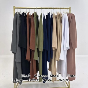 Conjunto de 3 Piezas Loriya, Abaya con Top <span class=keywords><strong>Sin</strong></span> Mangas y Pantalones, <span class=keywords><strong>Kimono</strong></span> Abaya, Vestidos Casuales para Mujer, Conjunto Transpirable y Modesto - Product Image 2