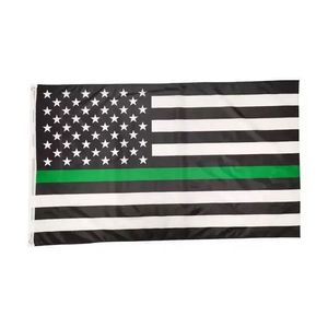 ธงชาติอเมริกา สีเขียวดำ ขนาด 3x5 ฟุต ผลิตตามสั่ง พร้อมห่วงทองเหลือง 2 จุด - Product Image 1