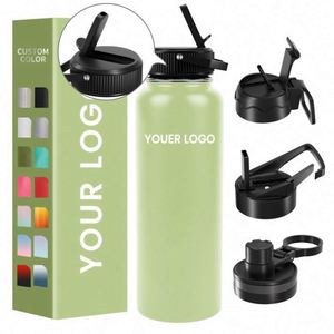 Botellas de Agua Ecológicas de Gran Capacidad Personalizadas, Botella de Agua Aislada al Vacío de Acero Inoxidable de Doble Pared para Exteriores - Product Image 1