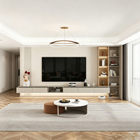 Ensemble Meuble TV et Table Basse en Bois Massif de Luxe Moderne, Facile à Assembler, Meuble de Rangement Modulaire pour Salon, Idéal Petits Espaces