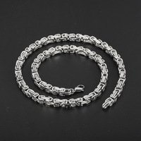 Collier chaîne byzantine en acier inoxydable 4mm 5mm 6mm 8mm pour hommes