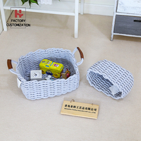 Panier de rangement en corde de coton tissé à la main, design nordique, pratique, pour le linge, organisation, pour décoration de bureau, noël