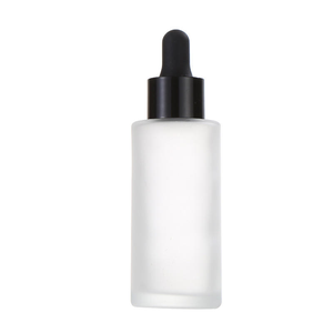 20ml 30ml 50ml High Quality Classic Flat Shoulder White Frosted Transparent Glass Essential Oil Push Button <b>Dropper</b> <b>Bottle</b> - Product Image 3