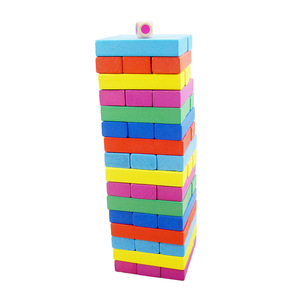Blocchi di legno impilabili giochi da tavolo giocattoli da costruzione <span class=keywords><strong>intelligenza</strong></span> 48 pezzi puzzle giocattoli Montessori apprendimento smistamento giochi di famiglia - Product Image 1