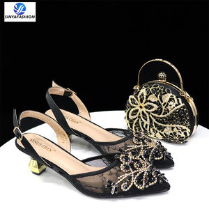 Sinya รองเท้าส้นสูงหินไนจีเรียปาร์ตี้อิตาเลี่ยนรองเท้าและกระเป๋าชุดรองเท้าเจ้าสาวผู้หญิงหนังแท้หนึ่งชุด PU แฟชั่น - Product Image 2