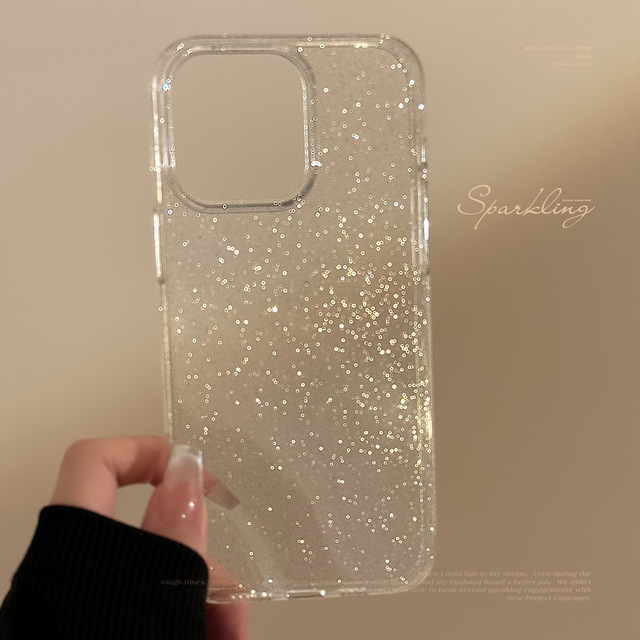 Wholesale Transparent Clear Glitter Simple Soft Shell TPU Phone Case for iPhone 15 Pro Max 14 13 12 11 Women Girls Phone Cover