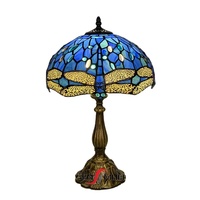 Lampe de table décorative rétro de style européen en verre teinté sur mesure, fabriquée en Chine, vente en gros, soudée à la main, lampe de bureau LED