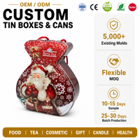 Récipient en étain de forme spéciale de qualité alimentaire personnalisé, emballage en métal pour biscuits au chocolat, bonbons, boîte de Noël en fer blanc pour cadeaux de biscuits