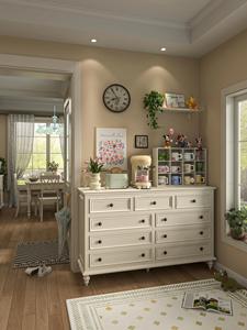 Cassettiera <span class=keywords><strong>Grande</strong></span> in Legno Bianco con Maniglie in Ottone, Mobile Contenitore per Arredamento Casa e <span class=keywords><strong>Soggiorno</strong></span> - Product Image 2