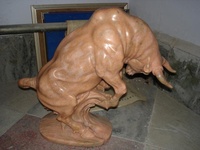 Statue de taureau en marbre sculptée à la main, statue de taureau en marbre, statues en marbre artificiel à vendre