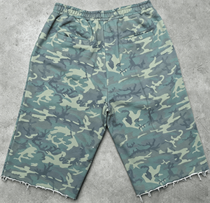 Shorts Bermuda Camouflage Homme Taille Mi-Haute Élastique Style Décontracté 100% Coton Tricoté Respirant avec Poches - Product Image 5
