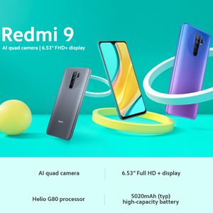 ROM globale originale Xiaomi <span class=keywords><strong>Redmi</strong></span> <span class=keywords><strong>9</strong></span> telefoni cellulari Helio G80 4GB 64GB 6.53 FHD schermo 13MP AI Quad Cams Smartphone 5020mAh - Product Image 4