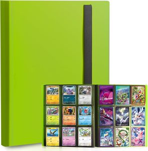 Reliure à cartes de qualité supérieure en cuir PP imperméable, couleur tendance, mini vert, 9 pochettes, pour cartes de commerce et cartes Pokémon - Product Image 4