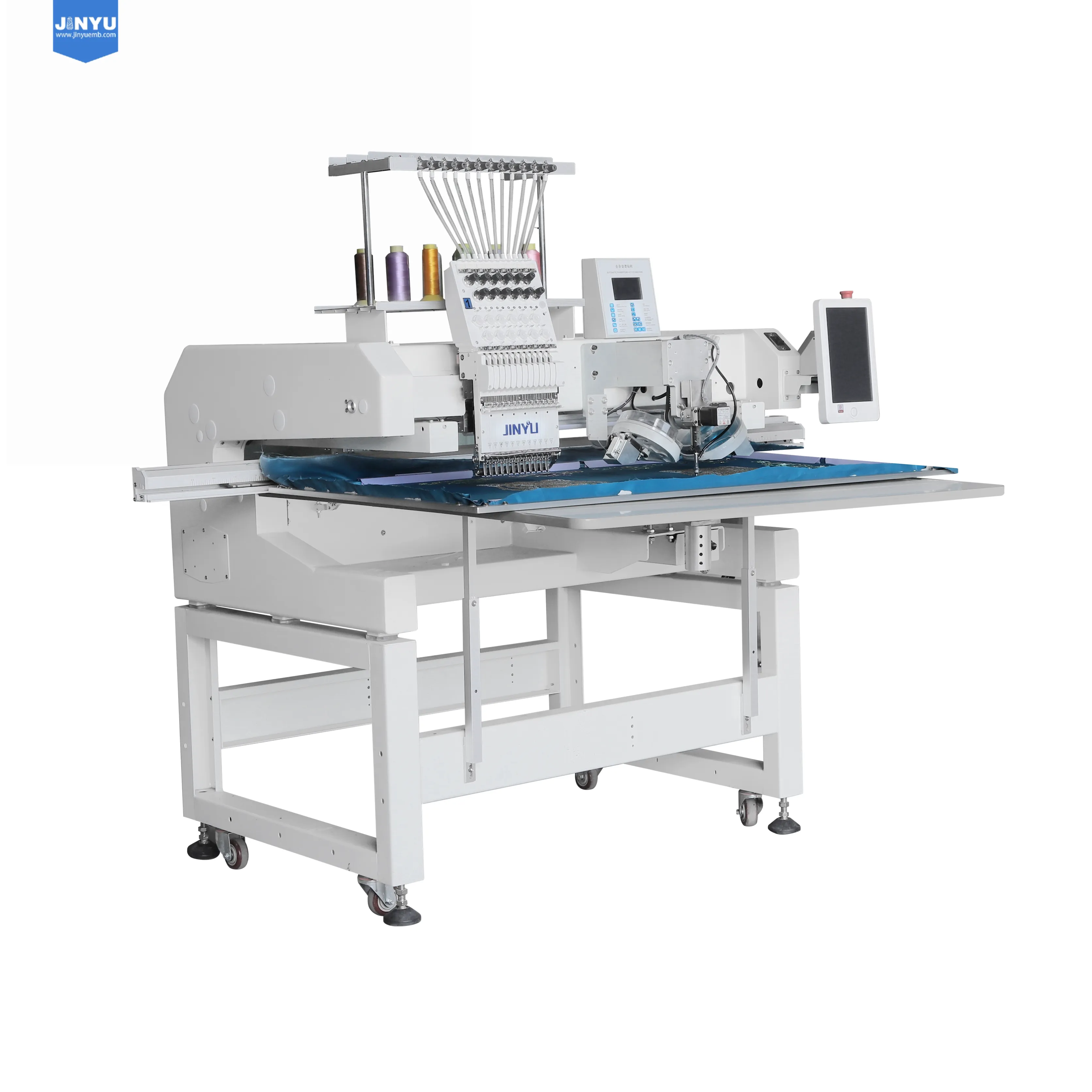 JCM-1201+1 mixed rhinestone embroidery machine for t-shirt computer embroidery machine