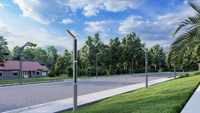 Lampadaire Solaire Commercial 50W à Bras Cantilever pour Aménagement Paysager et Colonnes de Parc Décoratives