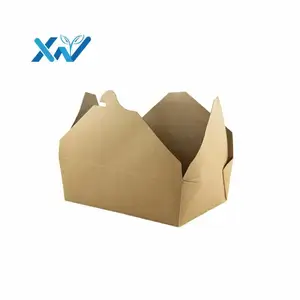 China manufacturer custom logo disposable brown kraft paper lunch box takeaway for food packaging from source factory supplier