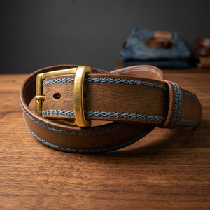 Ceinture carrée en acier inoxydable robuste, imperméable, à boucle à ardillon, en cuir de vache écologique, longueur personnalisée, pour homme, de la marque B.S INTERNATIONAL - Product Image 1