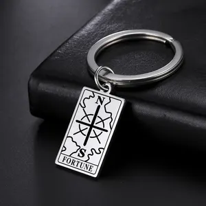 Tarot Card Key Ringen Tarot Sieraden Metalen Sleutelhangers Rvs Sieraden De Maan Zon Amulet Sleutelhouder Gift Sets