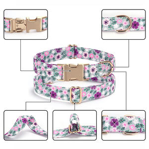 Nueva llegada de moda de impresión de la flor de la mascota collares para perros correas Funky ajustable estampado floral collares correas - Product Image 4