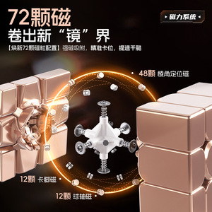Meilong Mirror V2 3x3 Rubik's <b>Cube</b> Magnetic Smooth <b>Magic</b> <b>Cube</b> For Teens And Adults Unisex Toy - Product Image 4