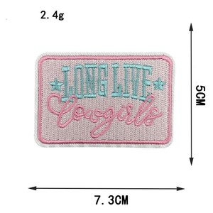 Parches Bordados Personalizados Termoadhesivos Cuadrados con la Frase '<span class=keywords><strong>Ohh</strong></span> Lala' en Rosa, para Decorar Ropa, Sombreros y Bolsos - Product Image 2