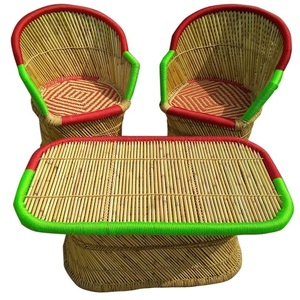 Portable Luxury Bamboo Cane Outdoor Furniture Set High Back <b>Chair</b> Table Terrace Lawn Hotel Pub Kitchen Living Room Modern - Product Image 1