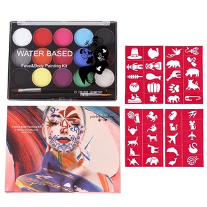 Kit di pittura per il viso di Halloween a 15 colori, trucco trendy opaco per <span class=keywords><strong>body</strong></span> art, set di colori a guazzo non tossici - Product Image 6