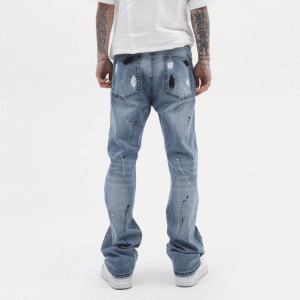 <span class=keywords><strong>Trapo</strong></span> pintado con aerosol con agujeros Hombres Jeans Denim Tapered Custom Baggy Jeans Quality Jeans - Product Image 2