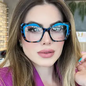 مبيع بالجملة إطارات نظارات بعدسات بصرية عتيقة مخصصة إطارات للنساء مناسبة للاستخدام مع أجهزة الكمبيوتر وألعاب الفيديو مضادة للون الأزرق
