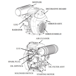 Moteur à essence Rato R740D 739CC bicylindre en V 25 CV à démarrage électrique Euro 5, refroidi par air, à arbre de transmission, quatre temps, pour l'ingénierie - Product Image 6