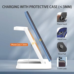 <span class=keywords><strong>Chargeur</strong></span> sans fil pliable antidérapant <span class=keywords><strong>3</strong></span> <span class=keywords><strong>en</strong></span> <span class=keywords><strong>1</strong></span> 15W le plus vendu pour iPhone pour <span class=keywords><strong>Apple</strong></span> Watch pour AirPods Station d'accueil multifonctionnelle - Product Image 4
