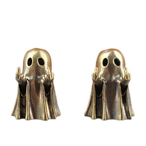 Figura de Fantasma de Latón, Decoración Creativa para Escritorio, Regalo de Halloween, Pequeña Figura de Fantasma Irita, Artesanía en Metal - Product Image 1