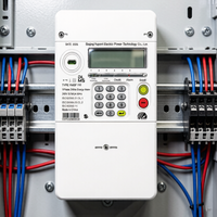Meter Prabayar Satu Fasa STS dengan Layar LCD, Arus Maksimum 100A, Rentang 0-10M kWh, Entri Token Fisik, Ramah Offline, HPLC
